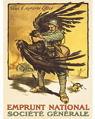 Wee Blue Coo War WWI France Loan Soldier German Eagle Strangle Art Print Poster Wall Decor Kunstdruck Poster Wand-Dekor-12X16 Zoll