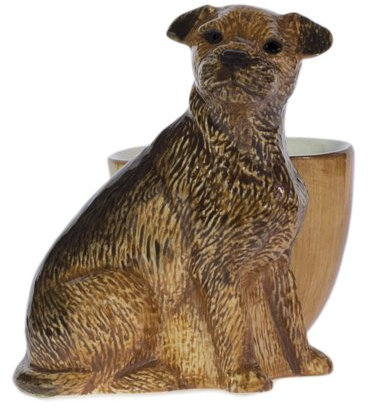 Quail Ceramics Border Terrier with Egg Cup