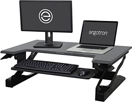 Ergotron WorkFit-T Sit-Stand Desktop Workstation - Stand for LCD display / keyboard / mouse / notebook - black - screen size: up to 30 - desktop