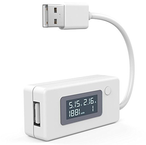 UEB USB Power Multi-Moniter Leistungsmesser/Amperemeter, digitales Multimeter für Stromstärke+Spannung+Kapazität der Geräte mit LED Anzeige