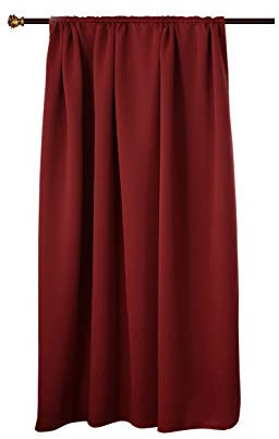 WOLTU Thermovorhang, Verdunklungsvorhang Blickdicht, Gardine mit Kräuselband für Schiene, Vorhang 250g/m² Schwere Wärmeisolierende, für Wohnzimmer Schlafzimmer, 140 x 175 cm, Bordeaux