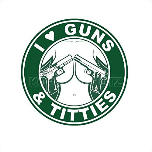 Stadt+Land Werbung 592 < Guns & Titties > Aufkleber/Sticker/Oldschool/Retro/Rockabilly