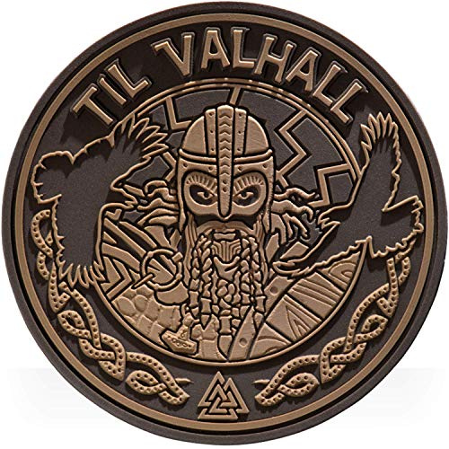 M-Tac Morale Patches Nordic Invasion - PVC 3D Military Tactical Patch Viking - Til Valhall (Coyote (Til Valhall))