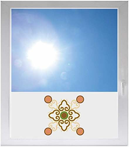 INDIGOS UG - Fensterfolie Blickdicht Ornamente - 800x500mm - Sonnenschutzfolie Fenster - Sichtschutzfolie Fenster Bad, Küche, Fenster, Milchglasfolie