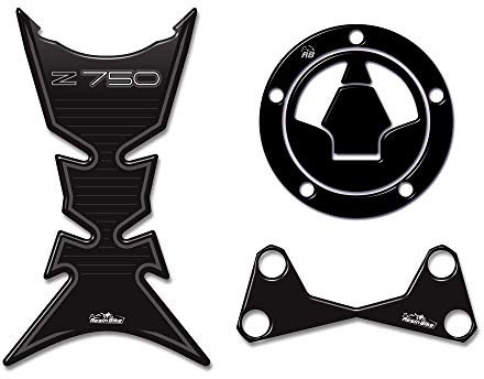 Resin Bike Adesivi Moto Compatibili con Kawasaki Z750 2007 2014. Protezioni Paraserbatoio, Tappo Serbatoio e Piastra Sterzo da Urti e Graffi. Kit Completo Adesivi 3D Resinati