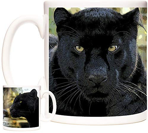 KAZMUGZ Panther Gift Mug, 11oz Ceramic, Microwave Safe, Animal Print, Coffee Cup, Mug