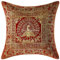 Stylo Culture Bohemien Dekorativ Brokat Seide Couch Kissenbezüge 40x40 cm Rot Dekokissen Jacquard Schlafzimmer Sofa kopfkissenbezug Quadrat Pfau Reißverschluss 16x16 Inch Kissenhullen - 1 STK.