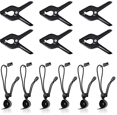 SLOW DOLPHIN Heavy Duty Spring Clamps and Background Clips for Muslin Backdrop, Photo Studio, Photography Backdrop Support（12 pcs）