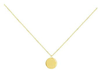 IMINI Adjustable Moon Pendant Necklace S925 Sterling Silver - 18K Gold Plated Minimalist Choker, Geometric Disk Jewellery Gift for Women UK (40-46cm Chain) (Gold)