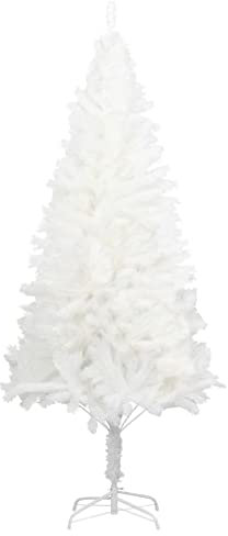 vidaXL Künstlicher Weihnachtsbaum Tannenbaum Baum Christbaum Weihnachtsdeko Dekobaum Kunstbaum Weihnachten Dekoration Naturgetreue Nadeln Weiß 210cm