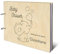Personalisiertes Babyparty Gästebuch Holz DIN A4 Babyshower Taufe Erinnerungsbuch Gravur - Herz-Elefant - mit 72 Blatt / 144 Seiten Naturpapier Weiß