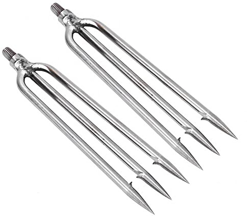 3 Prongs Fishing Harpoon Stainless Steel Fishing Spear Head With Hook Barbed Harpoon Sharp Fish Fork Spearhead Fishing Too 2Pcs l