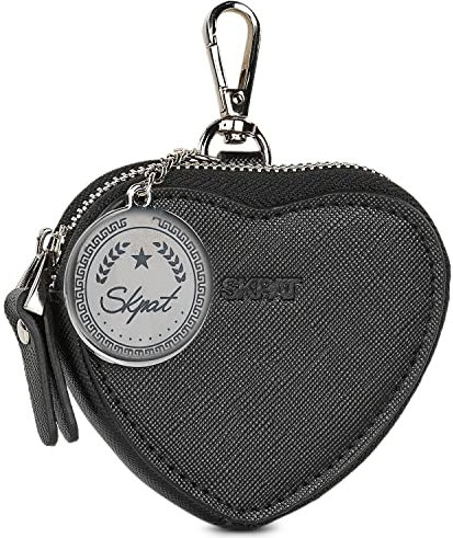 SKPAT - Porta Llaves con Cierre Cremallera para Hombre de Polipiel. Llavero Organizador Llaves con Protección Anti Escaneo RFID. Portalleves Calidad Funda Llaves, Negro