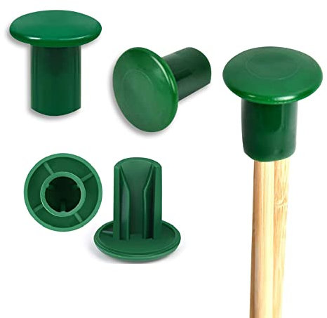 Jc.upin 24 Cane Toppers Caps,Green Rubber Garden Bamboo Cane Topper Protectors for Bamboo Sticks/Canes,Plant Stakes