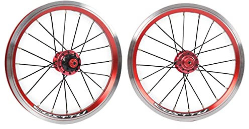 Generic Fahrrad Laufradsatz 14/16 Zoll BMX Fahrrad Laufräder Double Layer Alufelge V Bremse Schnellspanner Laufrad Singlespeed 9T Nabe 20 Loch Zum Nachrüsten