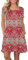 AUSELILY Vestidos Verano Mujer Vestido T-Shirt Casual Manga Corta con Bolsillos Flor Boho Roja 2XL