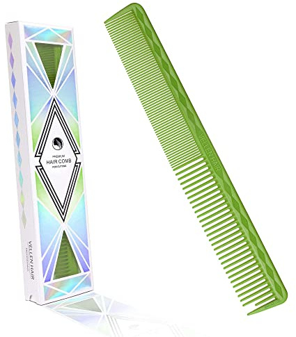 Vellen Hair Ultimativer Schneidkamm für Männer und Frauen, unzerbrechliches PEI-Material 220 °C, hitzebeständig, Friseur-Stylingkämme - 17,8 cm - Grün - VH202