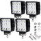 Yakimz Lot de 4 projecteurs de travail LED 48 W 12 V 4320 lm Phare LED 6500 K Feu de recul IP67 étanche pour tracteur tout-terrain SUV