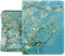 Berkin Arts pour iPad 7/8/9ème Génération Coque/iPad Air 3ème Génération Coque (10.5 Pouce) 2019/2020/2021 Étui de Protection en Cuir Premium Cloisonnisme Vert Fleur Florale