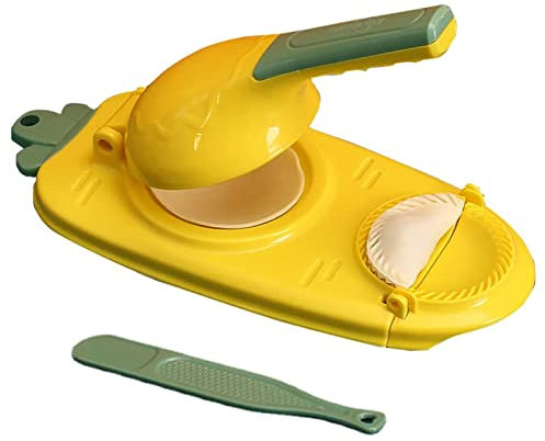 Presse à raviolis - Machine manuelle pour tortillas de maïs, crêpes, raviolis - Presse à pâte chinoise - Jaune