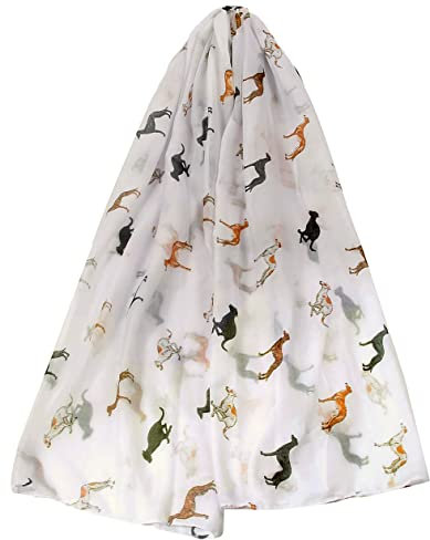 GFM® Schal mit Windhund-Aufdruck (GH), Gh-071-ddh-cream, L