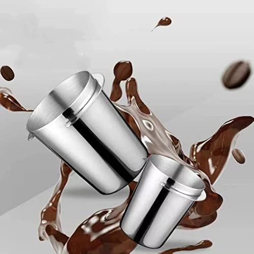 Kaffee Siebträger Dosierbecher, Kaffee Dosierbecher 58mm Edelstahl Kaffeemaschine Griff Becher Kaffeepulver Feeder Teil Küche DIY(Silber, 58mm)