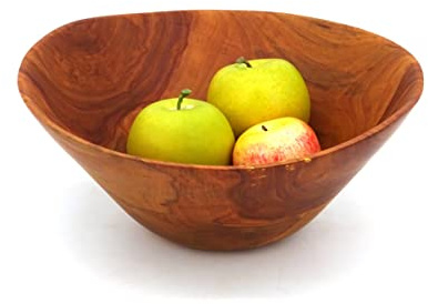 Generisch Gedrechselte Schale, Obstschale, Dekoschale, Holzschüssel ∅27-28,5 cm Handarbeit aus Deutschland, massives Apfelholz, Holzschale, unikat, nachhaltig, umweltfreundlich, Apfelholz