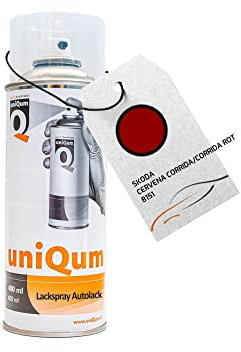 uniQum Autolack Spraydose fürs Auto für SKODA CERVENA CORRIDA/CORRIDA ROT 8151 Autolack Reparatur 400 ml