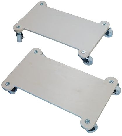 CEMAB - Sottovaso Rettangolare con Ruote (2 Pezzi) - Portata 140 kg - Misura cm 45x27,7