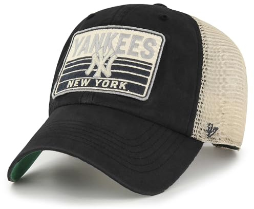 47 MLB Trucker-Hut mit 4 Takt-Meshs, verstellbar, Einheitsgröße für Erwachsene, New York Yankees Black, Einheitsgr��e