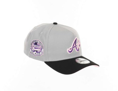 New Era Atlanta Braves MLB Cooperstown Inaugural Season 2017 Sidepatch Gray Black 9Forty A-Frame Adjustable Cap - One-Size