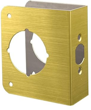 Sumbin Door Guard Reinforcer 1-3/4-Inch Thick by 2-3/8-Inch Backset 2-1/8-Inch Bore Door Guard with Satin Brass Color