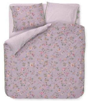 PiP Studio Bettwäsche La Dolce Vita Lila Perkal Zweige Blüten Blätter Blumen Knospen Früchte, Größe:155 cm x 220 cm