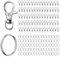 160 llaveros de Acero Inoxidable pequeños mosquetones para Manualidades, Anillos de mosquetón con articulación giratoria (Plata)