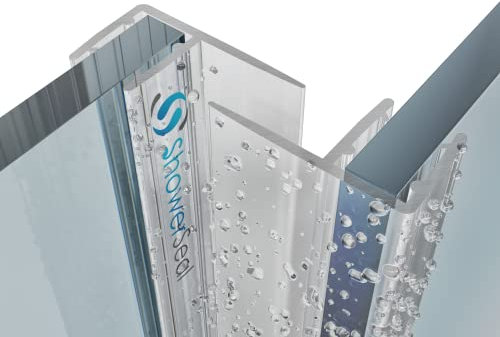 Vertical Shower Seals 4-10mm Glass | Suitable for Curved Quadrant and Slider Doors | 8mm 12mm 16mm or 25mm deep Fins | Fits 4-6mm Glass Thickness | 2 x 2 metre Long Strips (6-8mm Glass (25mm fin))