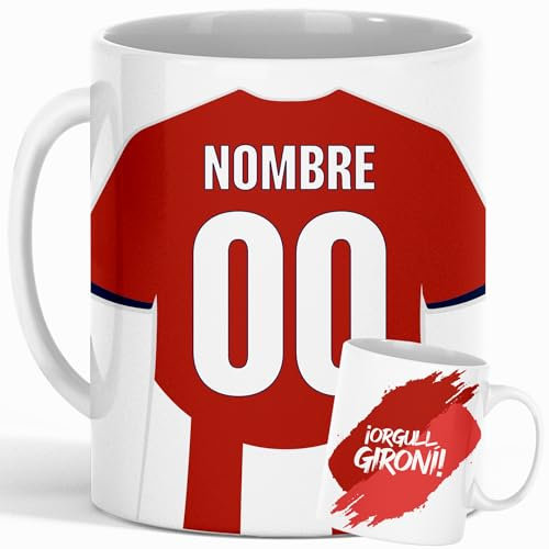 Genérico Taza Personalizada Fútbol Girona | Regalo Original para Aficionados del Fútbol | Taza de Desayuno | Regalo Equipo de Fútbol | Diseño Único y Duradero (Girona)