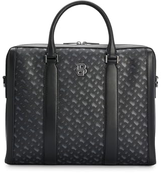 BOSS Herren B ICON Aktentasche mit Monogramm-Muster und Double-B-Detail Dunkelgrau Stck