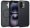 Caseology Nano Pop Mag für iPhone 16 Hülle [Weiches und staubfreies Material] Fallschutz in Militärischer Qualität mit Seitlichen Griffmustern iPhone 16 Hülle - Black Sesame