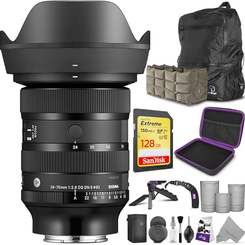 Sigma 24–70 mm f/2,8 DG DN II Art Objektiv für Sony E Mount mit Altura Photo Advanced Zubehör und Reisepaket