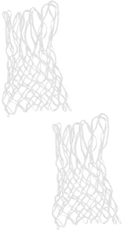 KOMBIUDA 2St Basketballfelge Basketball-Ersatzkorbnetz Basketball-Maschennetz Fußball-Netztasche basketballnetz Basketball net Mini-Basketballkorb Basketball-Mesh Basketball-Netz Weiß