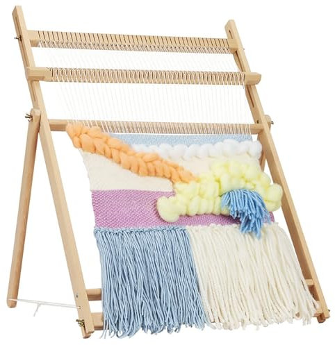 MVXBICIA Holz Multi-Craft Weaving Loom mit Ständer - Extra großer Rahmen Tapisserie Loom für Erwachsene & Kinder - DIY Handgestrickte Kunst & Handwerk Maschine für Anfänger