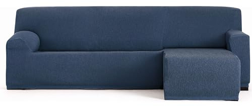ECOMMERC3 Chaiselong-Sofabezug, kurzes Eckteil rechts, universell und vielseitig, Chaiselongue, Blau, einfach anzubringen, für Rückenlehne, Sitz und Armlehnen