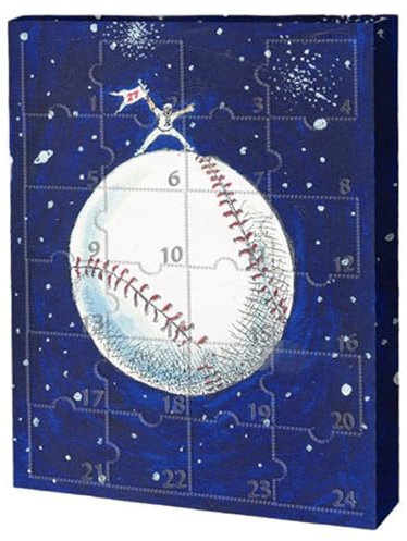 NASSMOSSE Weihnachtsab Adventskalender 2024, 24 Tage Baseball Adventskalender, Unique 2D -Figuren Countdown -Kalender Set Miniatur Baseball -Ornament Spielzeug Jungen, Mädchen