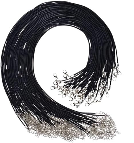 Cordón de Collar Encerado 100/150 piezas de cordón de cuero de colores, cadena de cera, cordón de cera, colgante, collar, bricolaje, hecho a mano, cierre de langosta, cordón de cadena, cadenas de joye