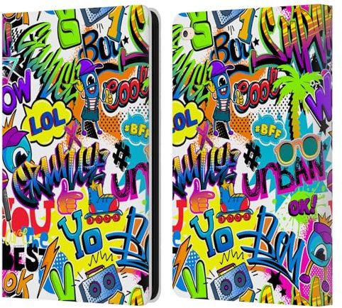 Head Case Designs sous Licence Officielle Mark Ashkenazi Tropical Graffiti Étui Portefeuille en Cuir Compatible avec Apple iPad Air 2 (2014)