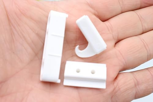 AWITALIA - kit di Ganci Gancio antinfortunistico per Zanzariera Laterale, seconda Generazione, 3 Pezzi, Vari Colori nostra produzione, NO STAMPA IN 3D, stampaggio a fusione.(Bianco, Kit 2 Ganci)