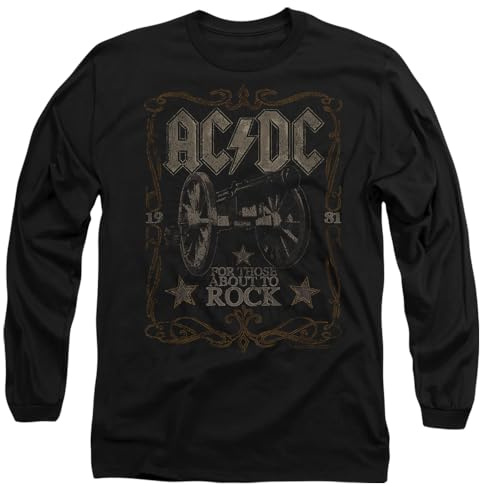 AC/DC ACDC Rock Label Mens Long Sleeve T Shirt