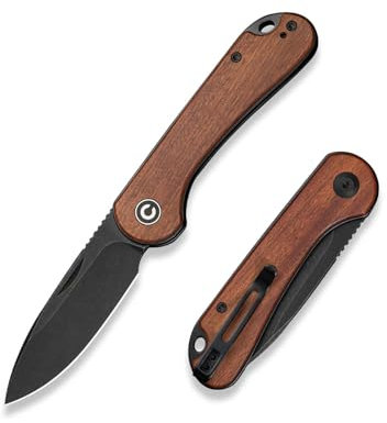 CIVIVI Elementum Slip Joint Folding Pocket Knife 7.52 CM 14C28N Blade Guibourtia Wood Handle, Outdoor EDC Knife C18062AJ-3