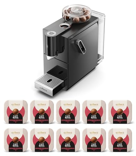 CAFE ROYAL SWITZERLAND PROFESSIONAL Machine à Café CoffeeB Cosmos + 90 Coffee Balls Espresso Supremo - 100% Compostables