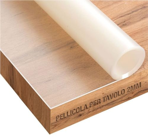 Trente Pellicola per Tavolo Opaca 2mm - 100x100 cm - Protezione Tavolo con Bordi Smussati - Tovaglia Trasparente, Lavabile e Impermeabile - Pellicola Protettiva PVC per Tavoli in Vetro e Laccati